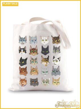 Canvas Tote Bag Cat Novels Shoulder Bag Extra Large Water Resistant